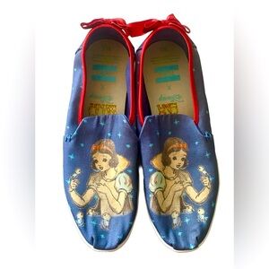 Disney x TOMS Snow White Limited Edition Alpargata Blue Flats Bows Shoes Sz 8.5